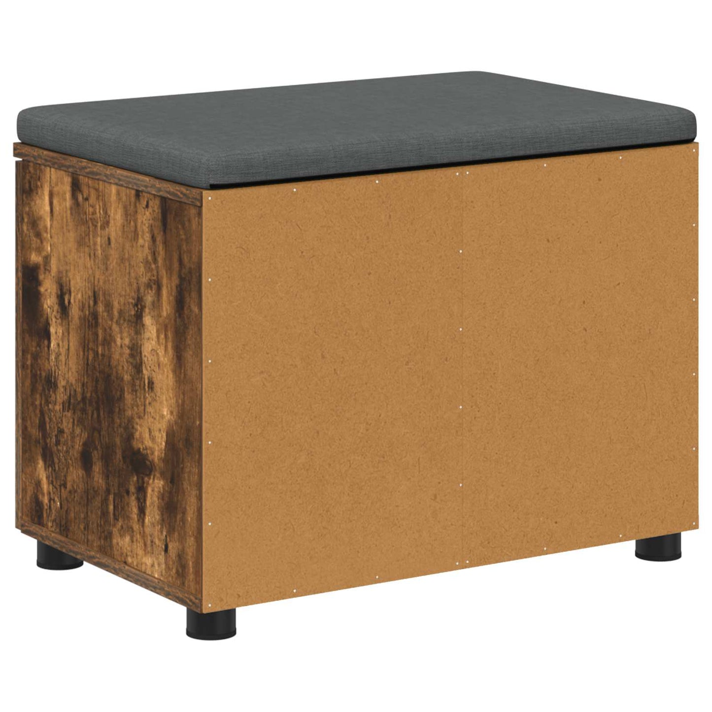 Hall Bench with Cushion with Shelf Smoked Oak 60 x 38 x 46 cm