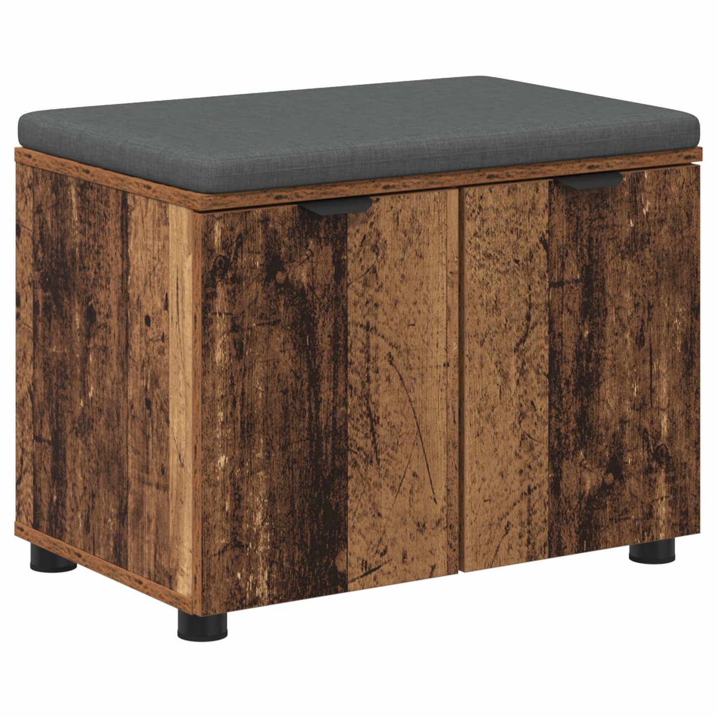 Hall Bench Old Wood 60 x 38 x 46 cm Engineered Wood and Fabric
