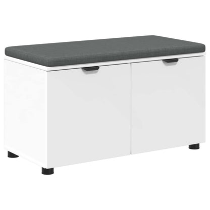 Hall Bench White 80 x 38 x 46 cm Engineered Wood and Fabric