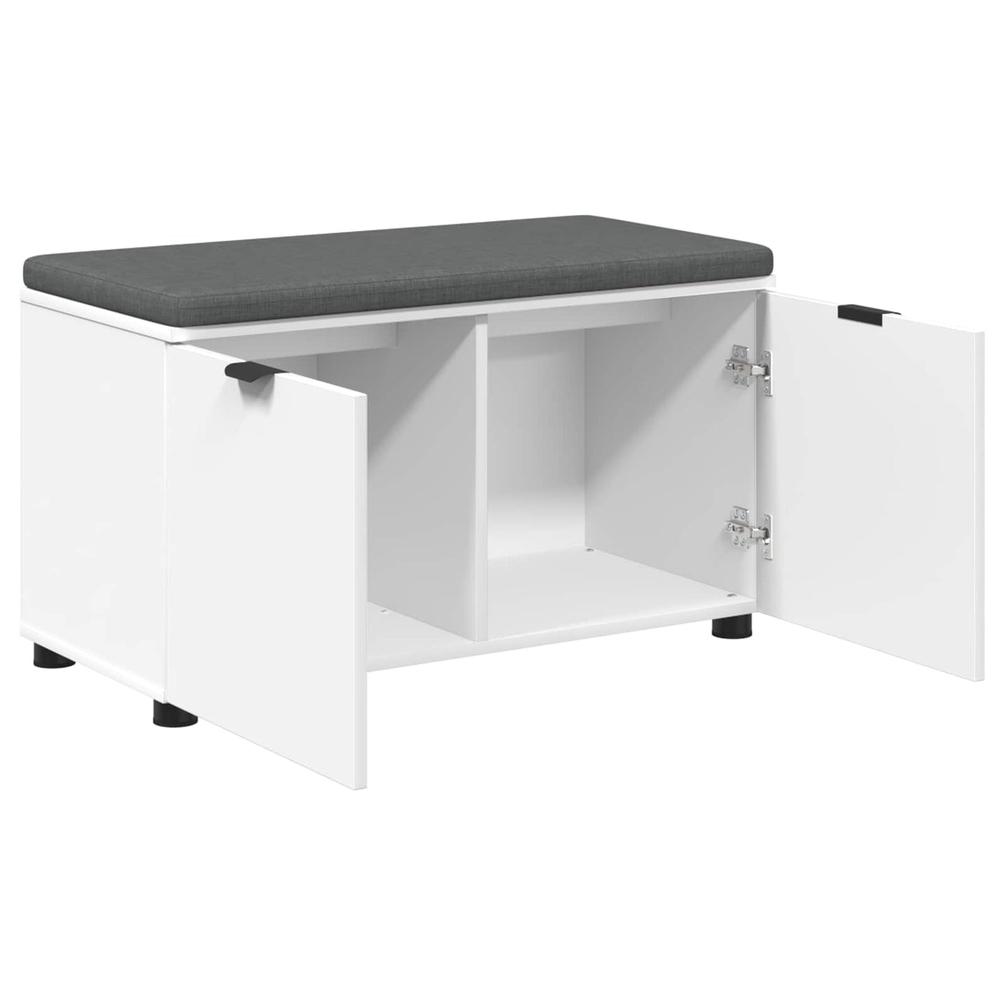 Hall Bench White 80 x 38 x 46 cm Engineered Wood and Fabric