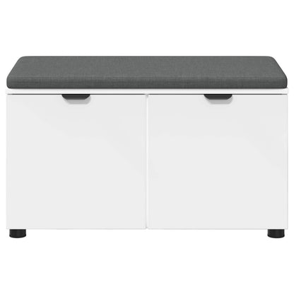 Hall Bench White 80 x 38 x 46 cm Engineered Wood and Fabric