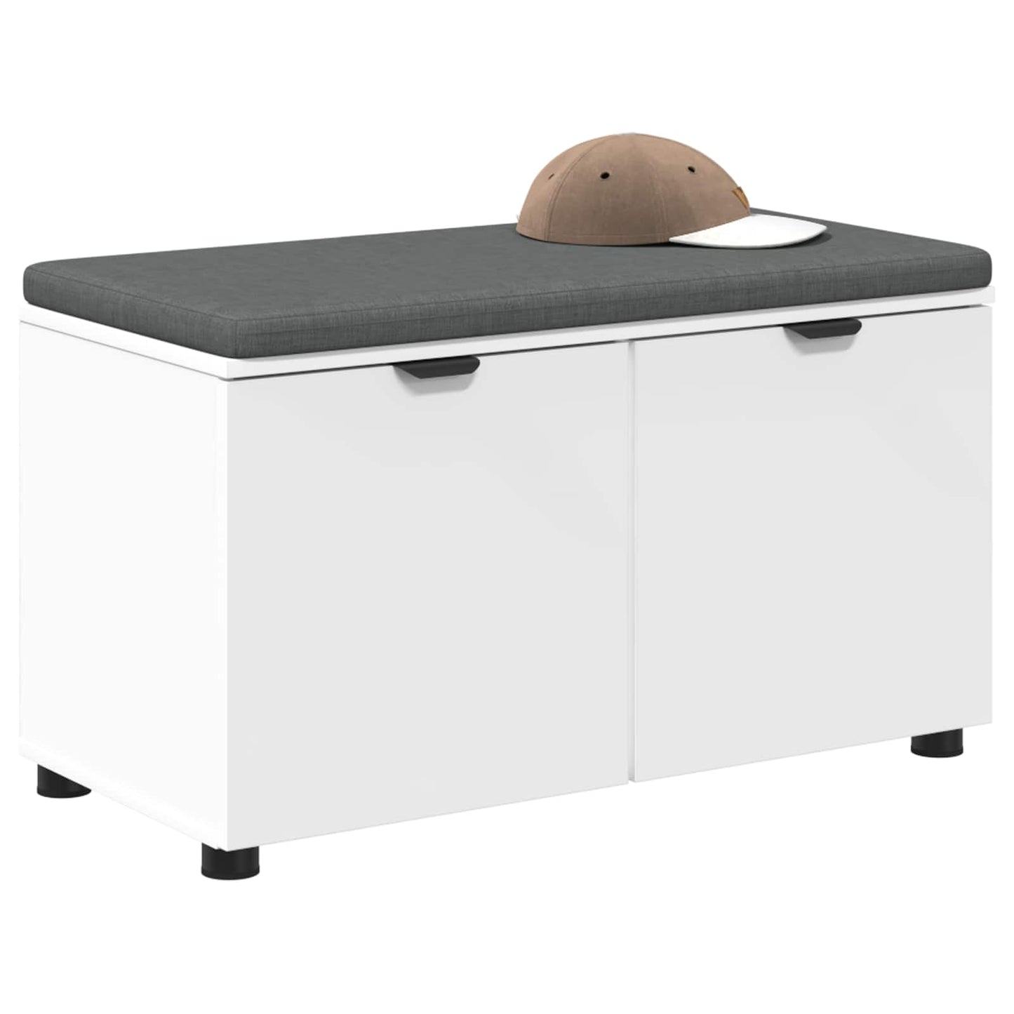 Hall Bench White 80 x 38 x 46 cm Engineered Wood and Fabric