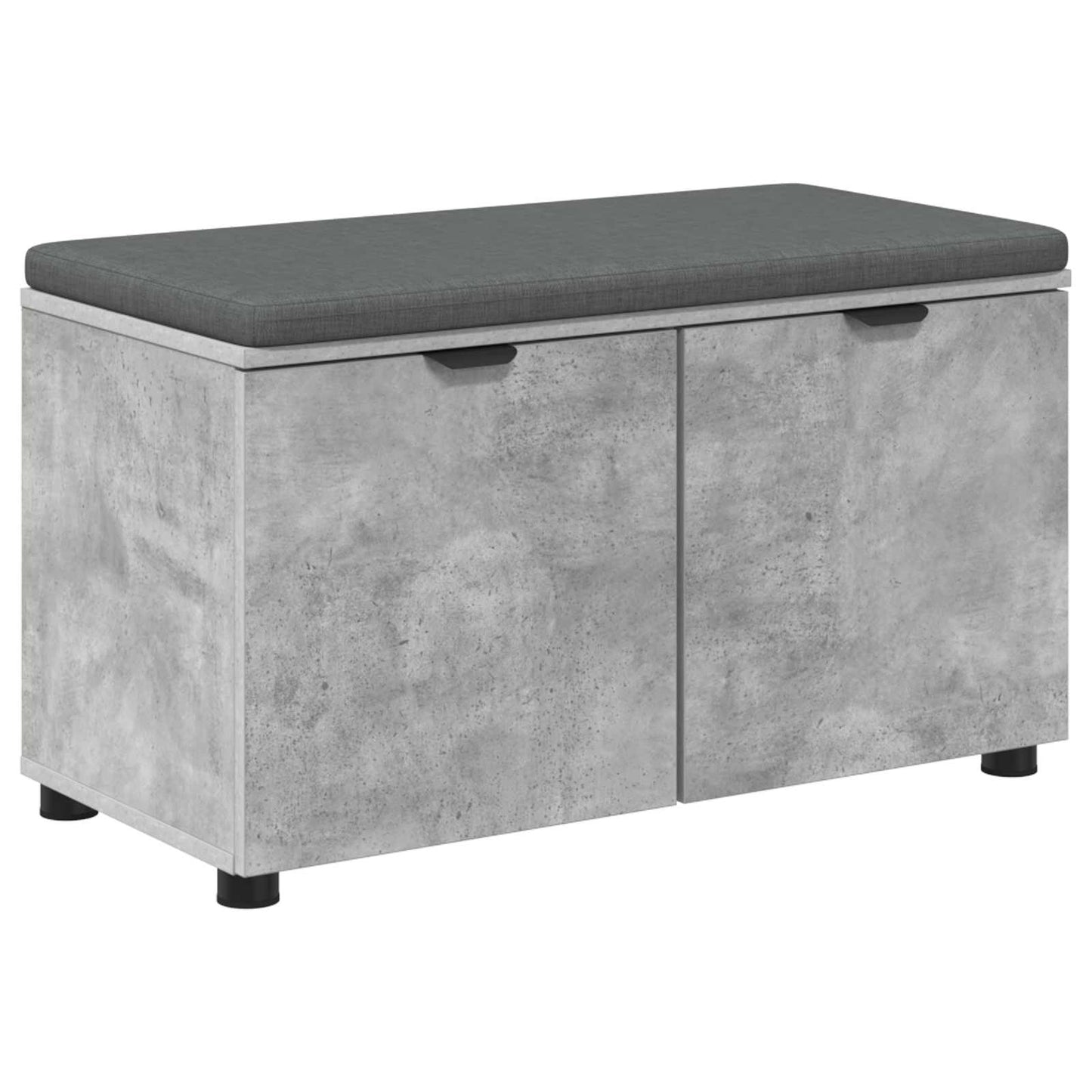 Hall Bench with Cushion with Door Concrete Grey 80 x 38 x 46 cm