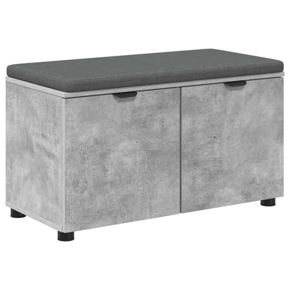 Hall Bench with Cushion with Door Concrete Grey 80 x 38 x 46 cm