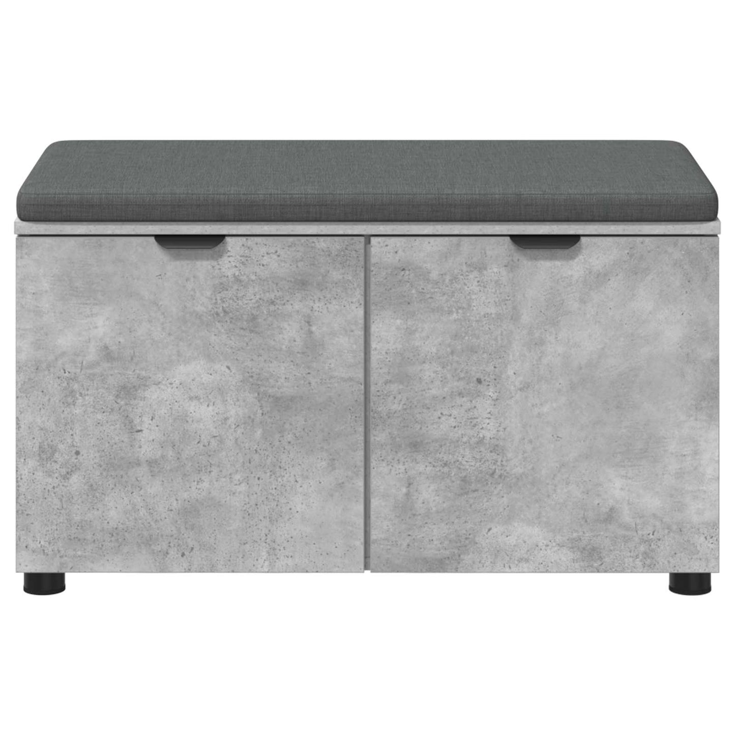 Hall Bench with Cushion with Door Concrete Grey 80 x 38 x 46 cm