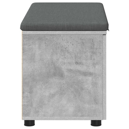 Hall Bench with Cushion with Door Concrete Grey 80 x 38 x 46 cm