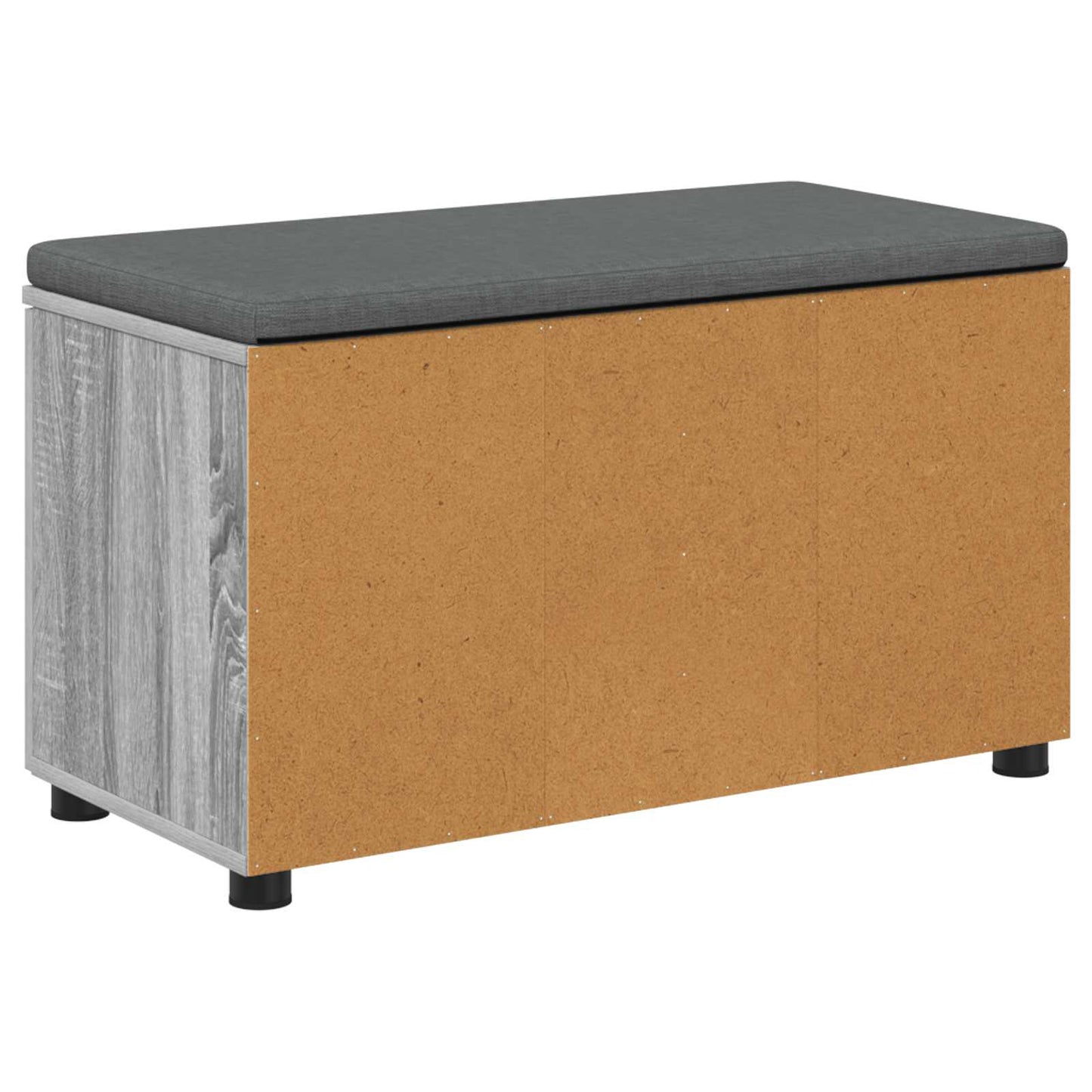 Hall Bench with Cushion with Shelf Grey Sonoma 80 x 38 x 46 cm
