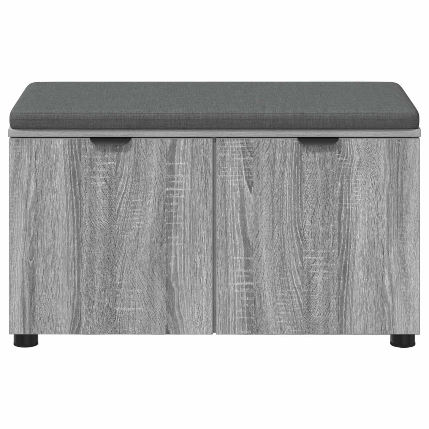 Hall Bench with Cushion with Shelf Grey Sonoma 80 x 38 x 46 cm