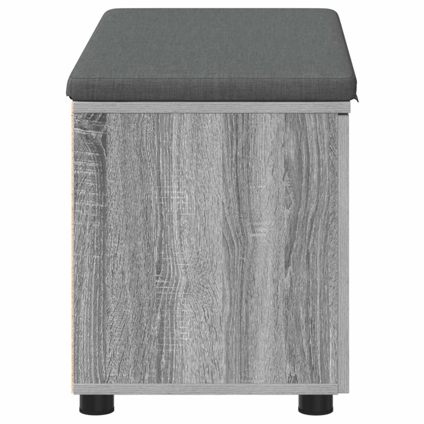 Hall Bench with Cushion with Shelf Grey Sonoma 80 x 38 x 46 cm