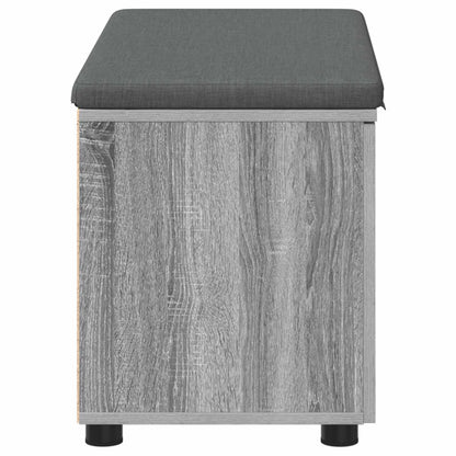 Hall Bench with Cushion with Shelf Grey Sonoma 80 x 38 x 46 cm