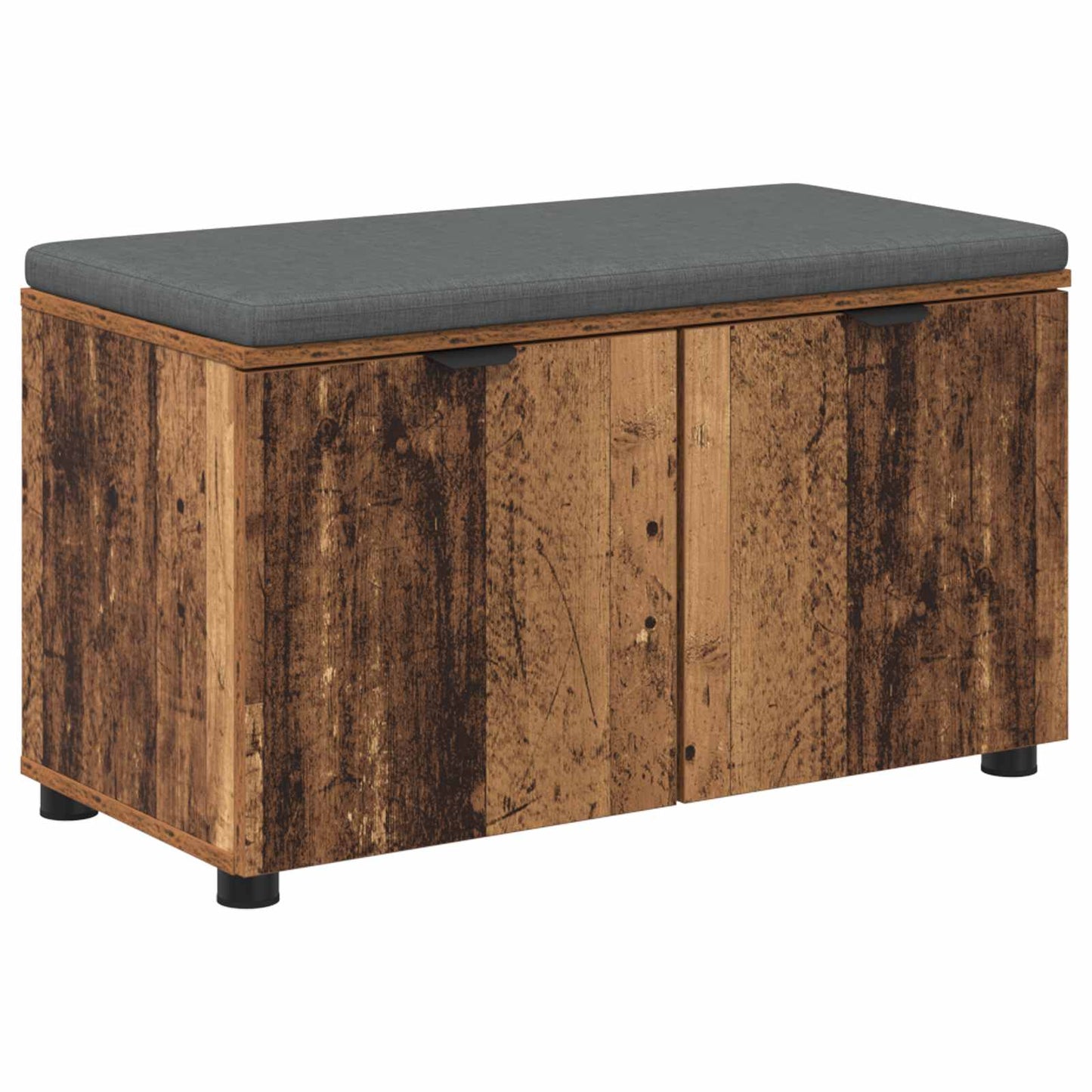 Hall Bench Old Wood 80 x 38 x 46 cm Engineered Wood and Fabric
