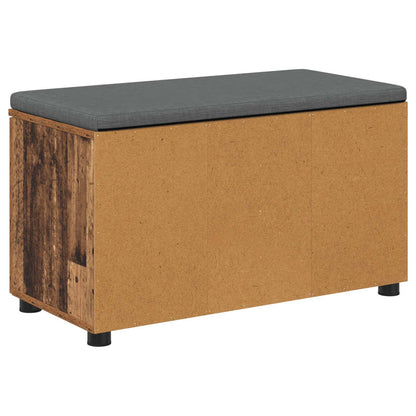 Hall Bench Old Wood 80 x 38 x 46 cm Engineered Wood and Fabric