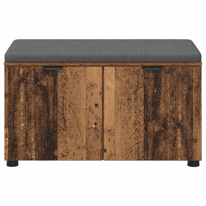 Hall Bench Old Wood 80 x 38 x 46 cm Engineered Wood and Fabric