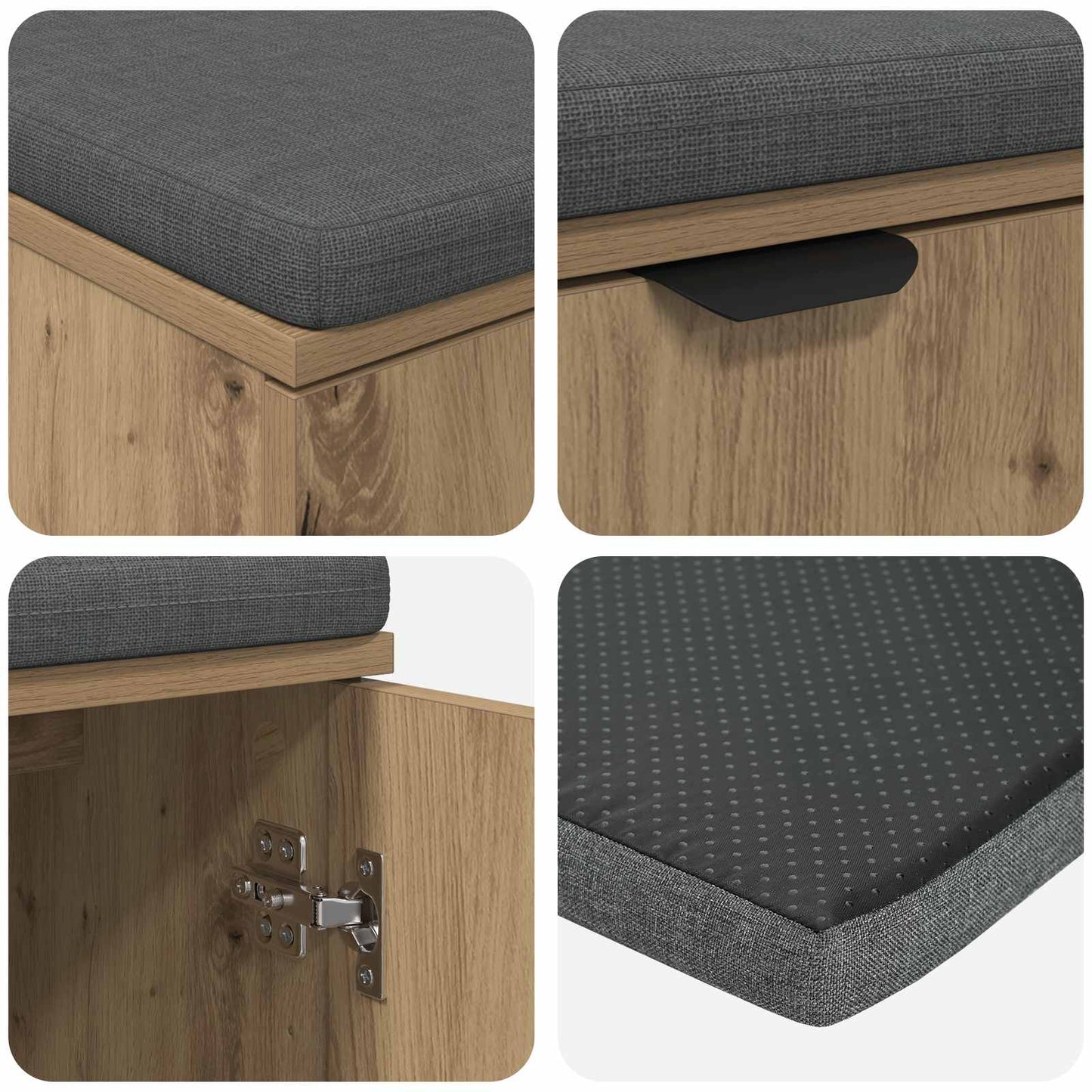 Hall Bench Artisan Oak 80 x 38 x 46 cm