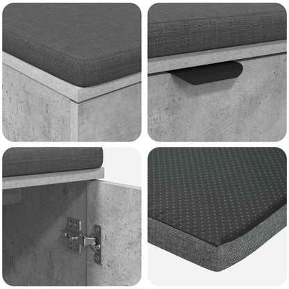 Hall Bench with Cushion Concrete Grey 100 x 38 x 46 cm