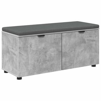 Hall Bench with Cushion Concrete Grey 100 x 38 x 46 cm
