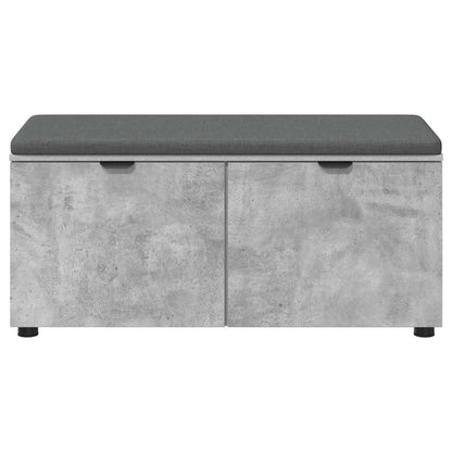 Hall Bench with Cushion Concrete Grey 100 x 38 x 46 cm