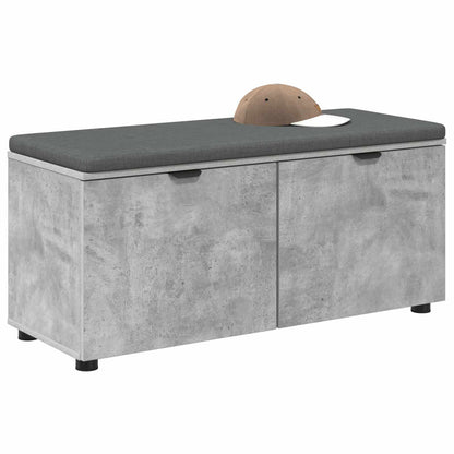 Hall Bench with Cushion Concrete Grey 100 x 38 x 46 cm