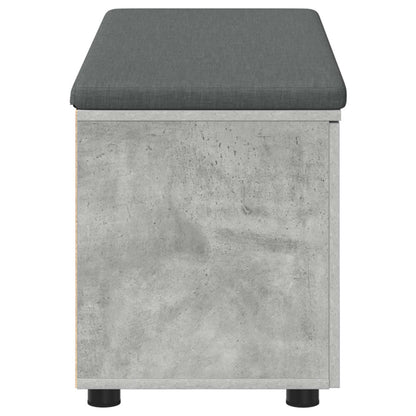 Hall Bench with Cushion Concrete Grey 100 x 38 x 46 cm
