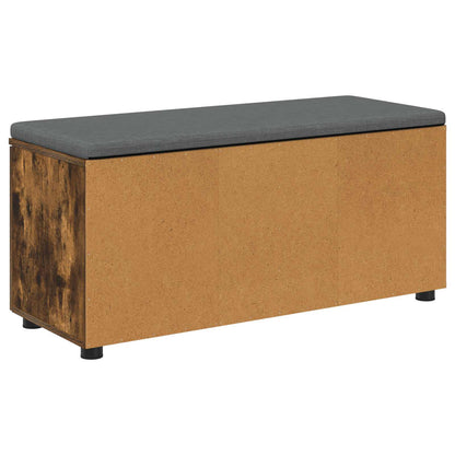 Hall Bench with Cushion with Shelf Smoked Oak 100 x 38 x 46 cm