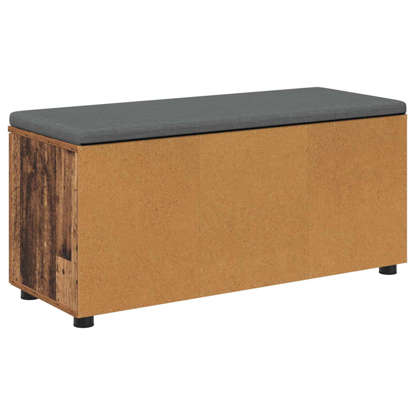 Hall Bench Old Wood 100 x 38 x 46 cm Engineered Wood and Fabric