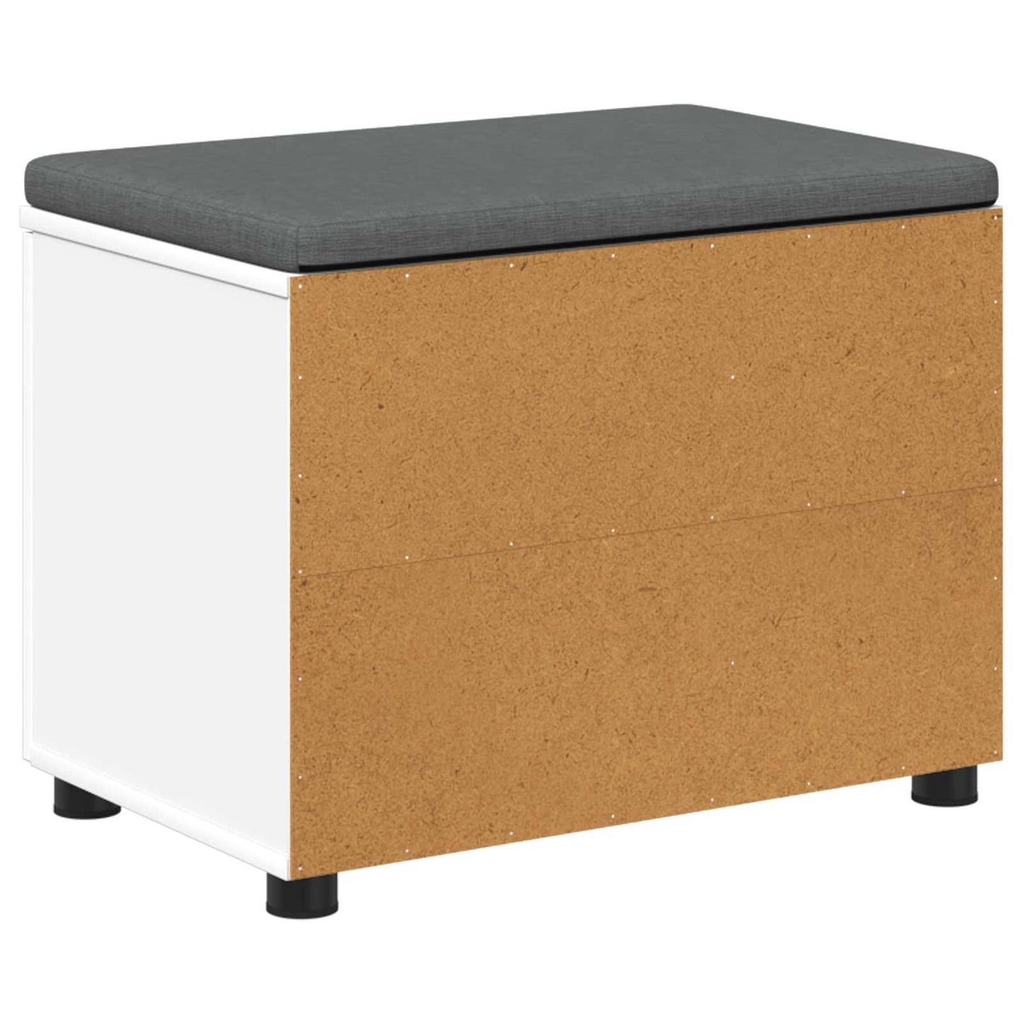 Hall Bench White 60 x 38 x 46 cm Engineered Wood and Fabric