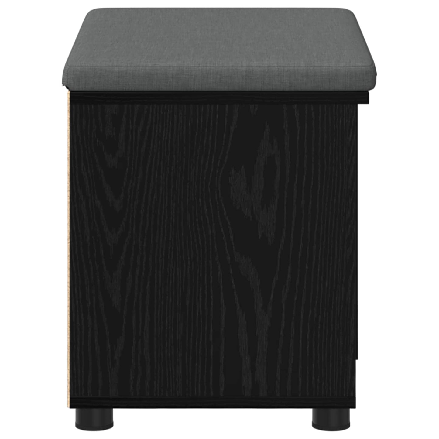 Hall Bench Black Oak 60 x 38 x 46 cm Engineered Wood and Fabric
