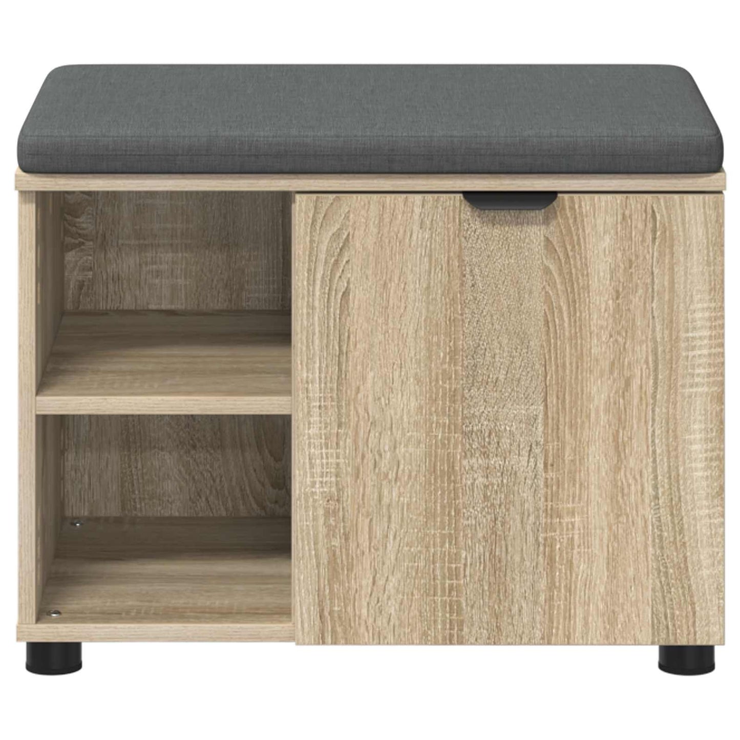 Hall Bench with Cushion with Shelf Sonoma Oak 60 x 38 x 46 cm