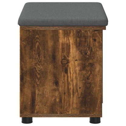 Hall Bench with Cushion with Shelf Smoked Oak 60 x 38 x 46 cm