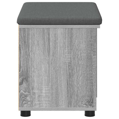 Hall Bench with Cushion with Shelf Grey Sonoma 60 x 38 x 46 cm