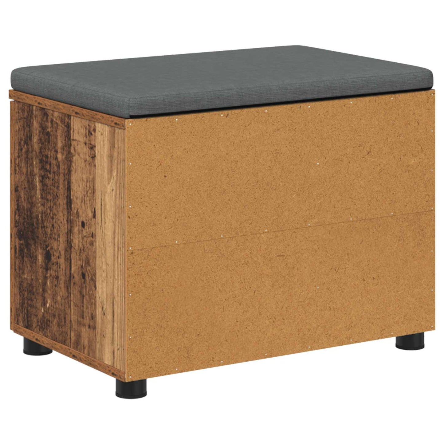 Hall Bench Old Wood 60 x 38 x 46 cm Engineered Wood and Fabric
