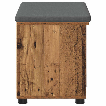 Hall Bench Old Wood 60 x 38 x 46 cm Engineered Wood and Fabric