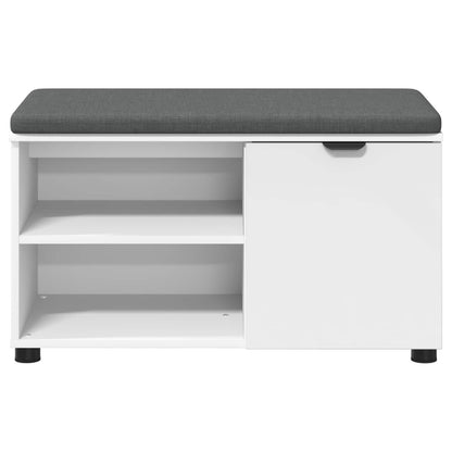 Hall Bench White 80 x 38 x 46 cm Engineered Wood and Fabric