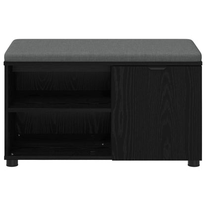 Hall Bench Black Oak 80 x 38 x 46 cm Engineered Wood and Fabric