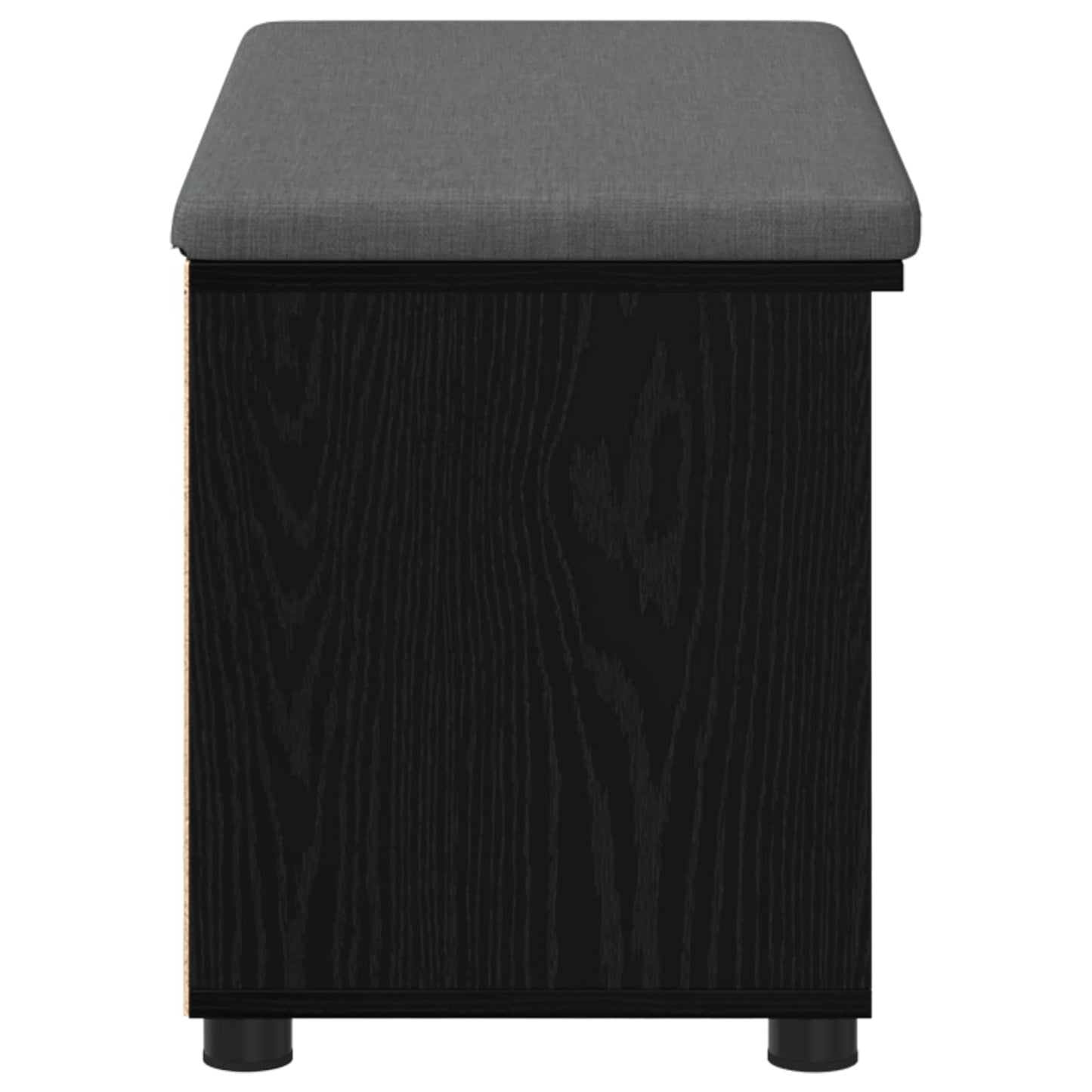Hall Bench Black Oak 80 x 38 x 46 cm Engineered Wood and Fabric