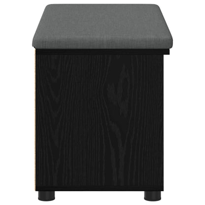 Hall Bench Black Oak 80 x 38 x 46 cm Engineered Wood and Fabric