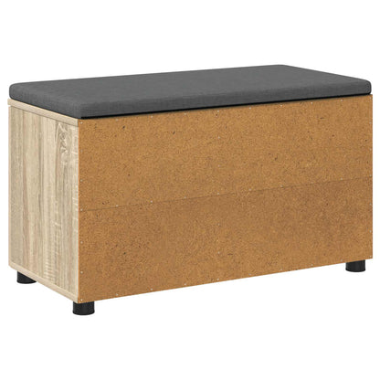 Hall Bench with Cushion with Shelf Sonoma Oak 80 x 38 x 46 cm