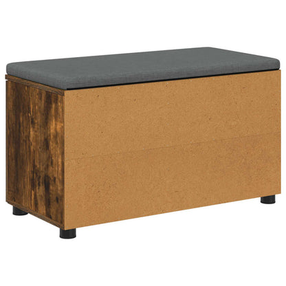 Hall Bench with Cushion with Shelf Smoked Oak 80 x 38 x 46 cm