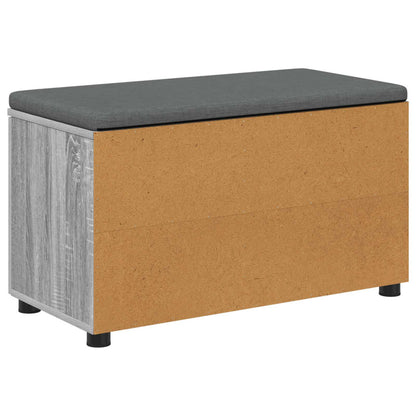 Hall Bench with Cushion with Shelf Grey Sonoma 80 x 38 x 46 cm
