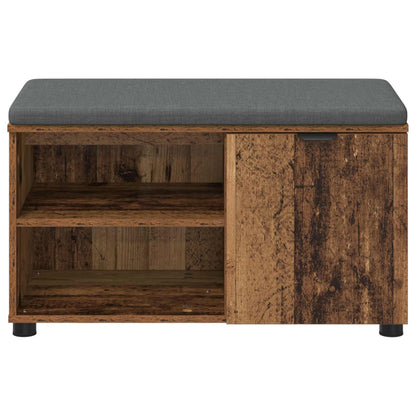 Hall Bench Old Wood 80 x 38 x 46 cm Engineered Wood and Fabric