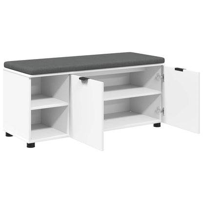 Hall Bench White 100 x 38 x 46 cm Engineered Wood and Fabric