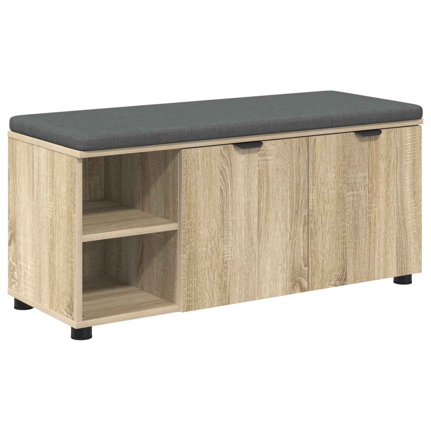 Hall Bench with Cushion with Shelf Sonoma Oak 100 x 38 x 46 cm