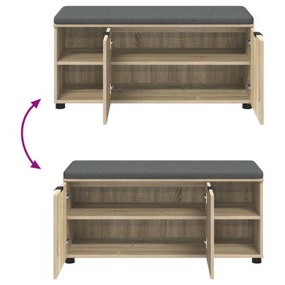 Hall Bench with Cushion with Shelf Sonoma Oak 100 x 38 x 46 cm