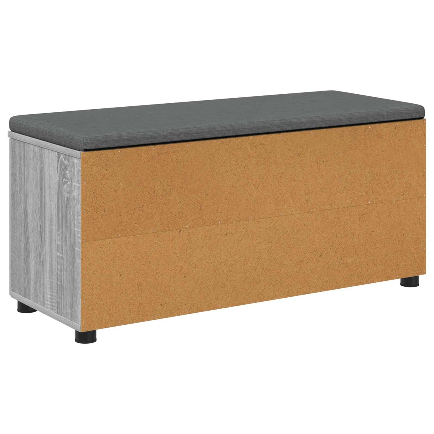 Hall Bench with Cushion with Shelf Grey Sonoma 100 x 38 x 46 cm