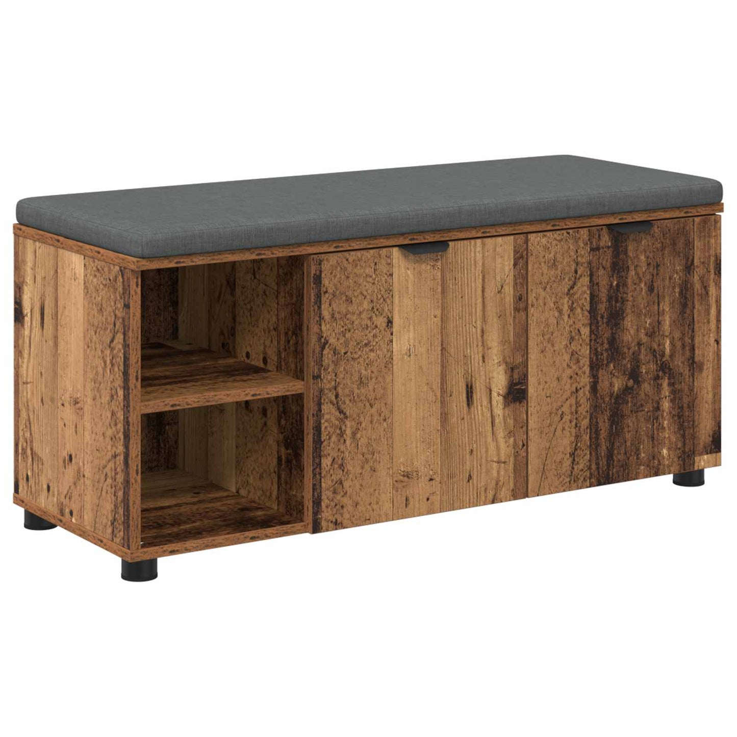 Hall Bench Old Wood 100 x 38 x 46 cm Engineered Wood and Fabric