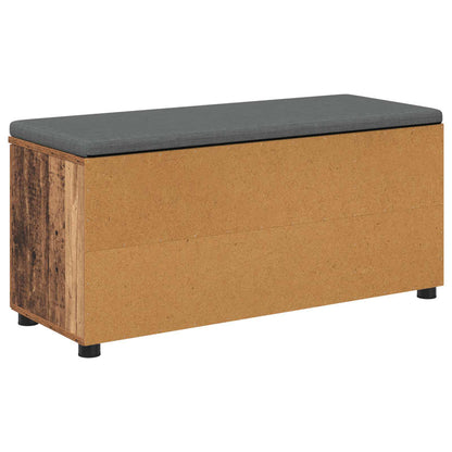 Hall Bench Old Wood 100 x 38 x 46 cm Engineered Wood and Fabric
