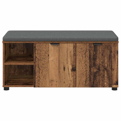 Hall Bench Old Wood 100 x 38 x 46 cm Engineered Wood and Fabric