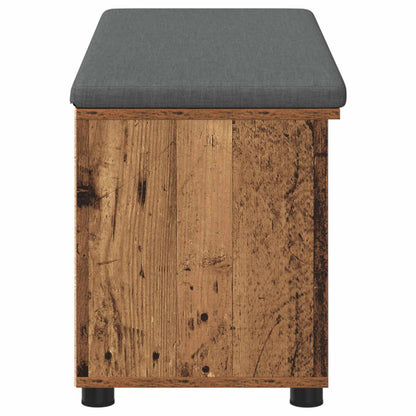 Hall Bench Old Wood 100 x 38 x 46 cm Engineered Wood and Fabric