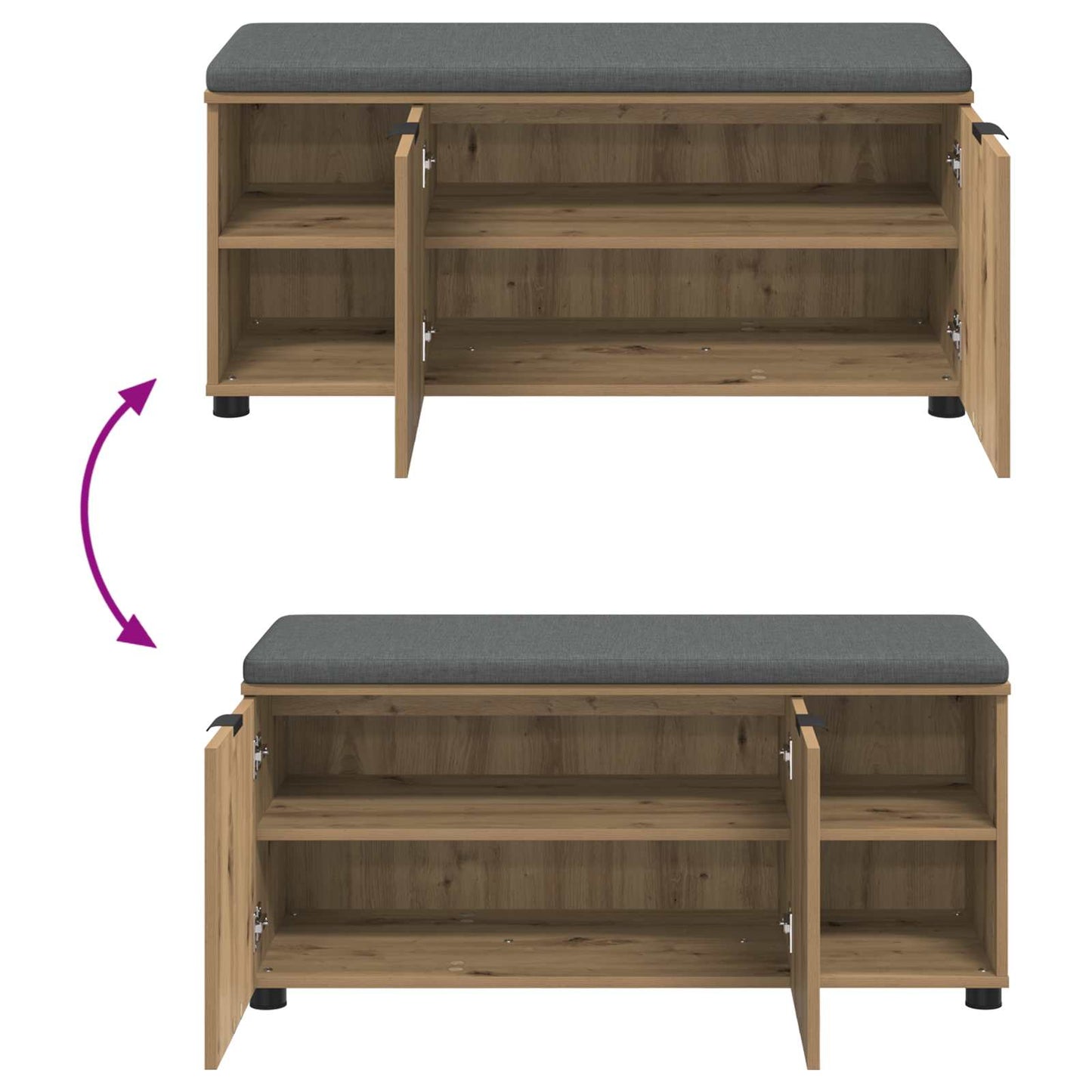 Hall Bench Artisan Oak 100 x 38 x 46 cm