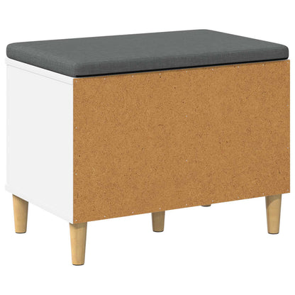 Hall Bench White 60 x 38 x 46 cm Engineered Wood and Fabric